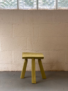 chartreuse firewood stool