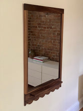 Load image into Gallery viewer, scalloped walnut mirror
