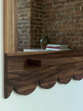 Load image into Gallery viewer, scalloped walnut mirror
